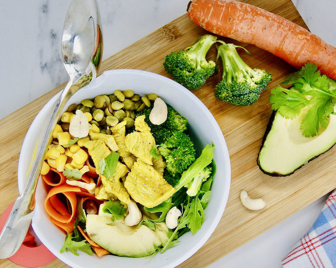 Poke bowl de veau au curcuma