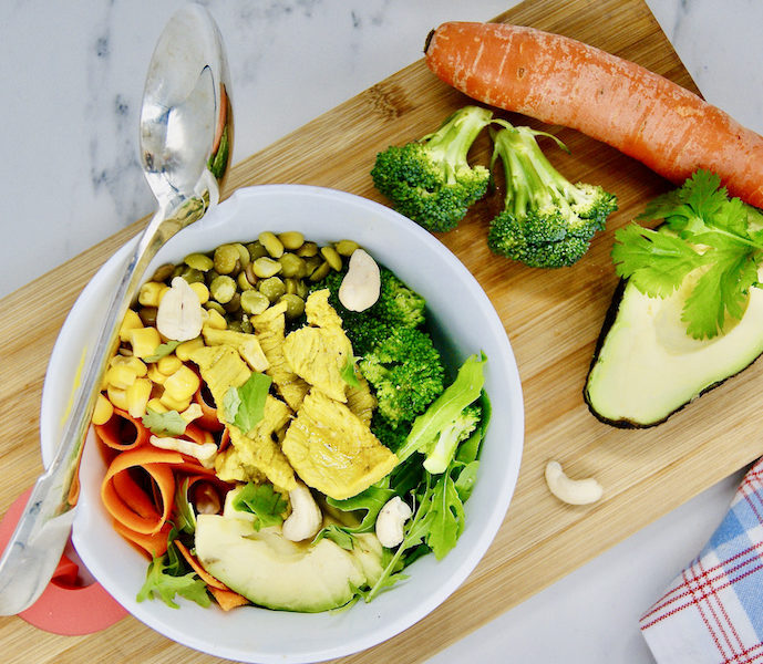 Poke bowl de veau au curcuma