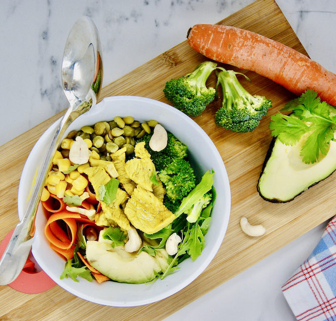 Poke bowl de veau au curcuma