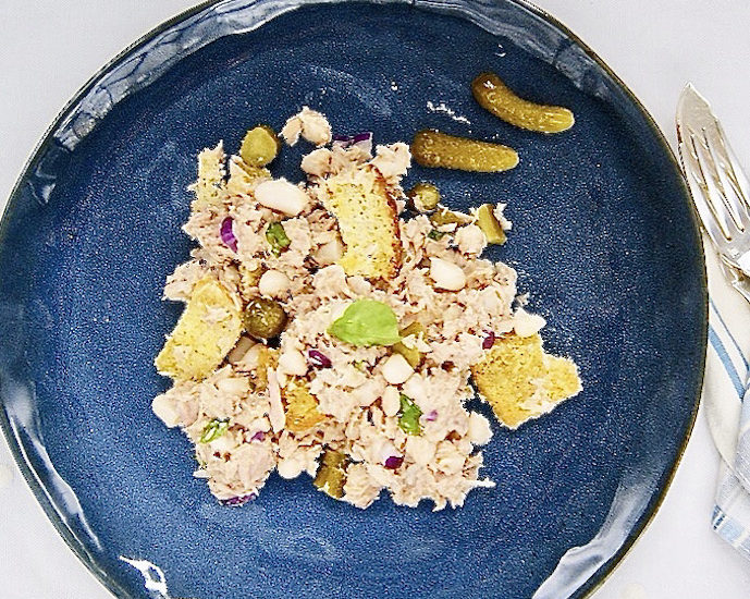 Panzanella aux haricots blancs et thon