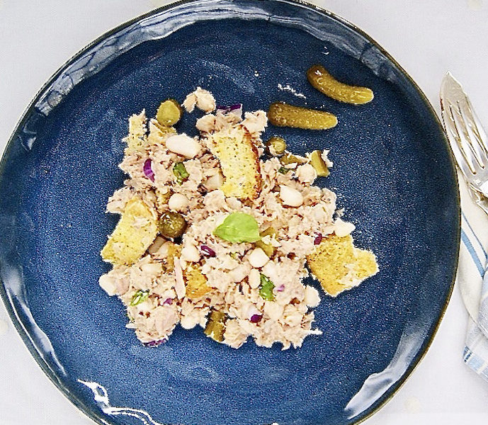 Panzanella aux haricots blancs et thon