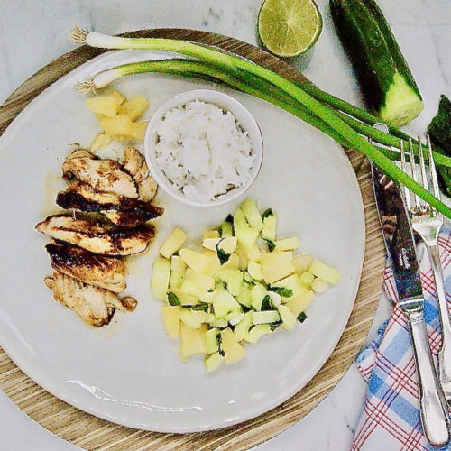 Poulet à l’érable et salsa de concombre et ananas