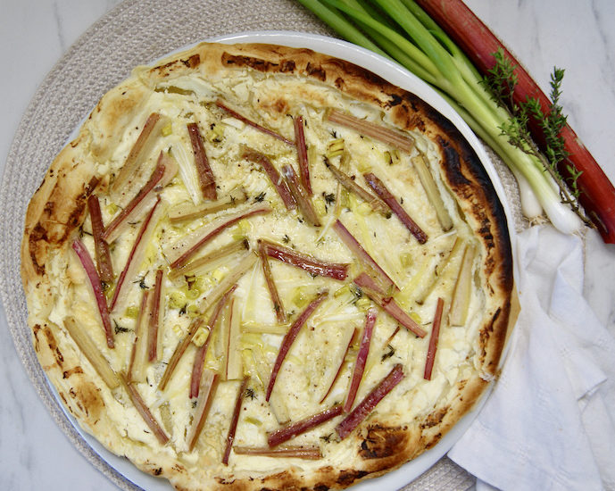 Tarte salée à la rhubarbe