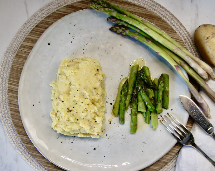 Brandade de maquereau fumé et asperges vertes