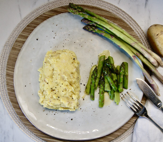 Brandade de maquereau fumé et asperges vertes