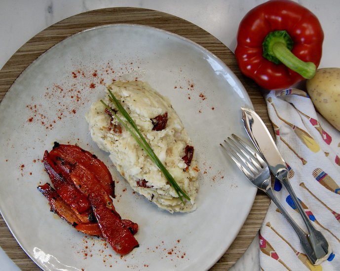 Brandade de cabillaud aux tomates séchées et poivrons
