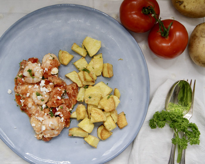 Crevettes Saganaki