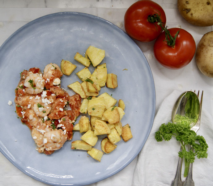 Crevettes Saganaki