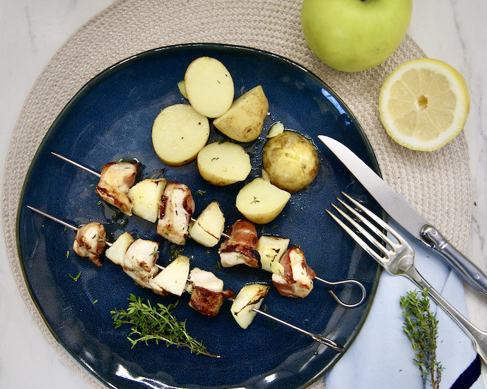 Brochettes fruitées au poulet