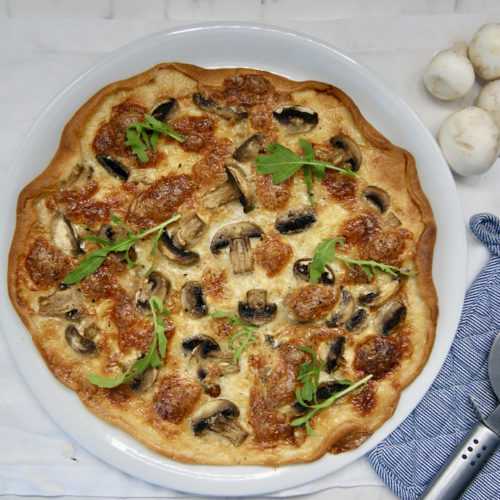 Pizza blanche aux champignons