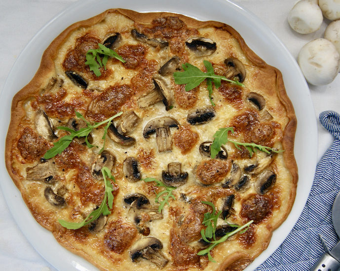 Pizza blanche aux champignons