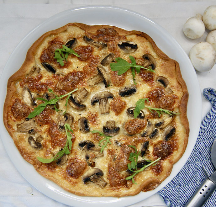 Pizza blanche aux champignons