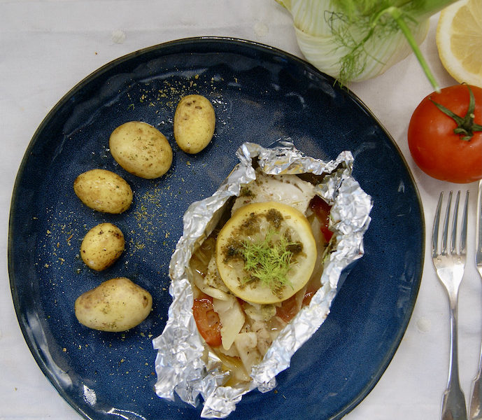 Papillote de poisson aux fenouils et tomates