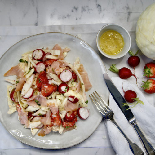 Salade de chou blanc à la truite fumée