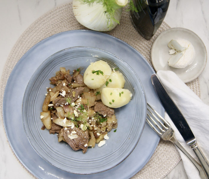 Wok de boeuf aux fenouils et vinaigre balsamique
