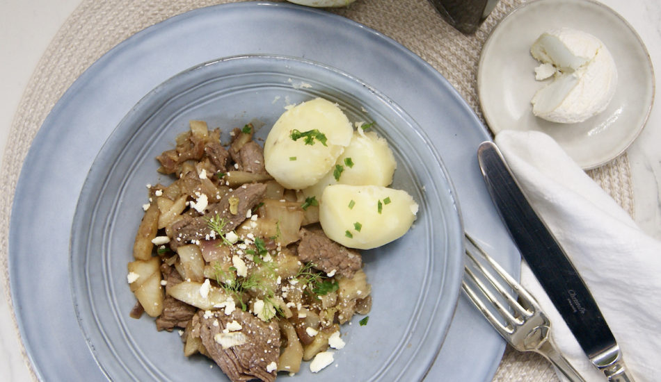 Wok de boeuf aux fenouils et vinaigre balsamique