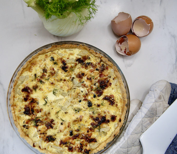 Quiche au cabillaud, fenouil et tomates séchées