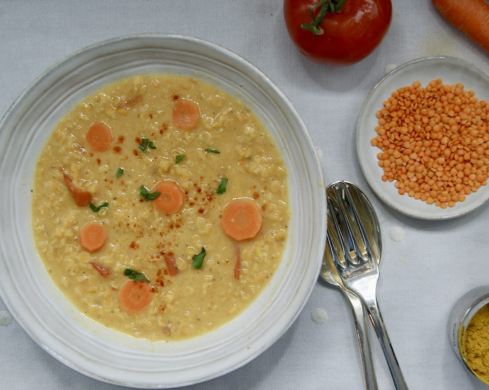 Curry de lentilles corail aux carottes