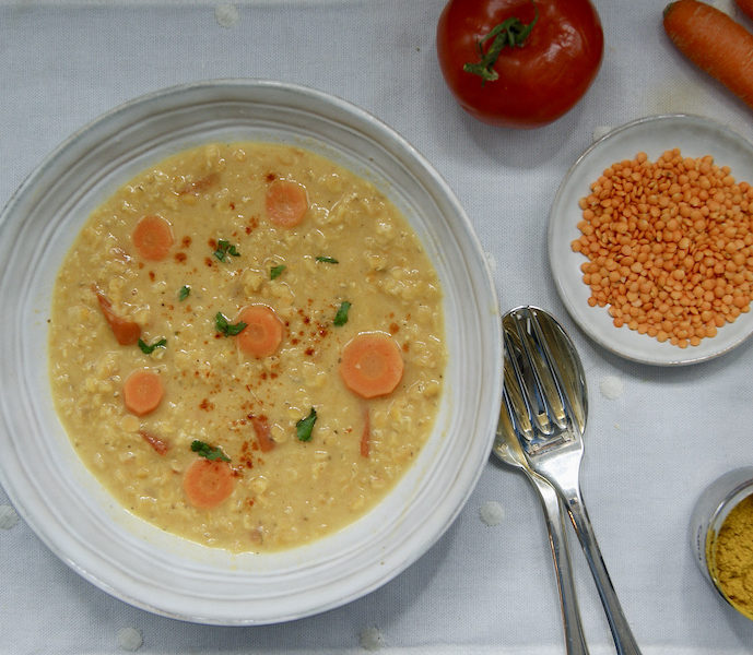 Curry de lentilles corail aux carottes