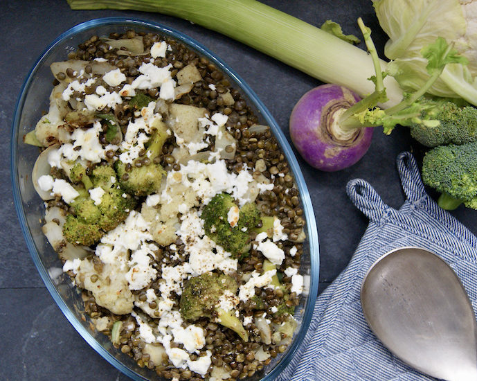 Gratin de lentilles aux légumes d&rsquo;hiver