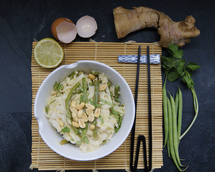 Nouilles de riz épicées aux haricots verts