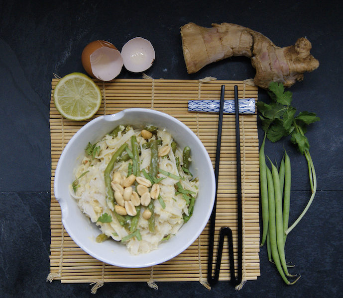 Nouilles de riz épicées aux haricots verts