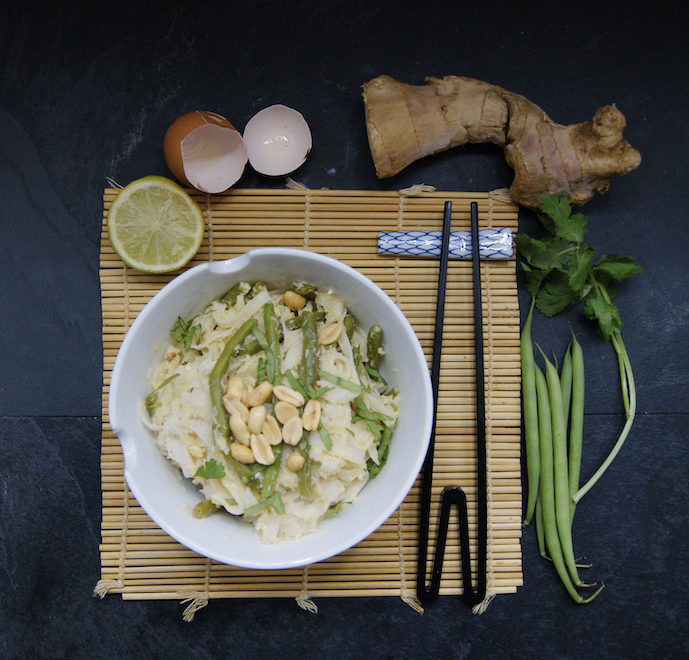 Nouilles de riz épicées aux haricots verts