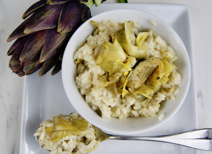 Risotto aux artichauts et câpres