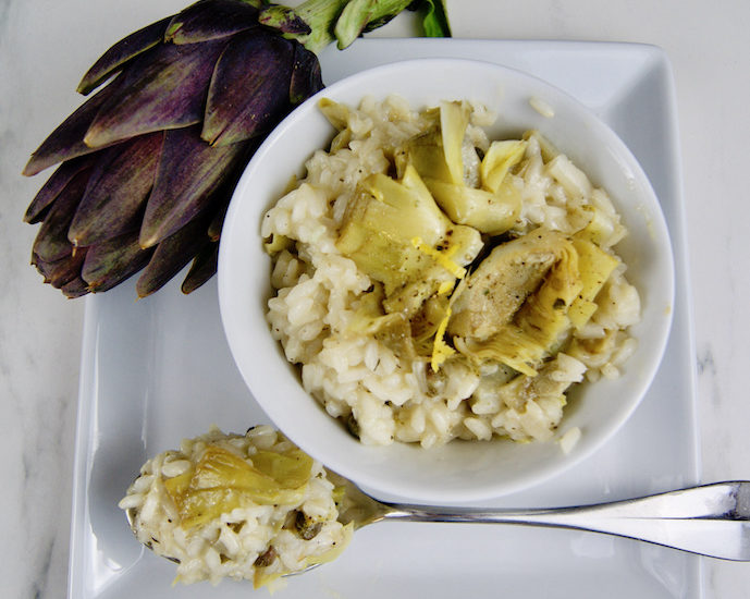 Risotto aux artichauts et câpres