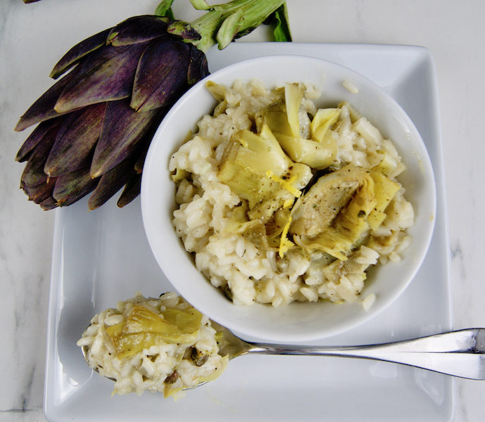 Risotto aux artichauts et câpres