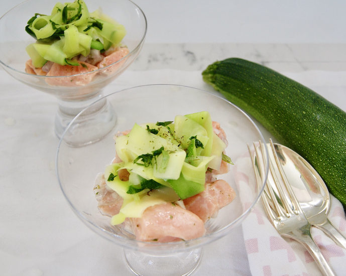 Tagliatelle de courgettes au saumon mariné