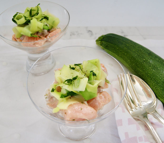 Tagliatelle de courgettes au saumon mariné