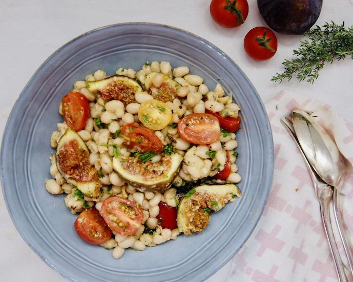 Salade d&rsquo;haricots blancs aux tomates et aux figues