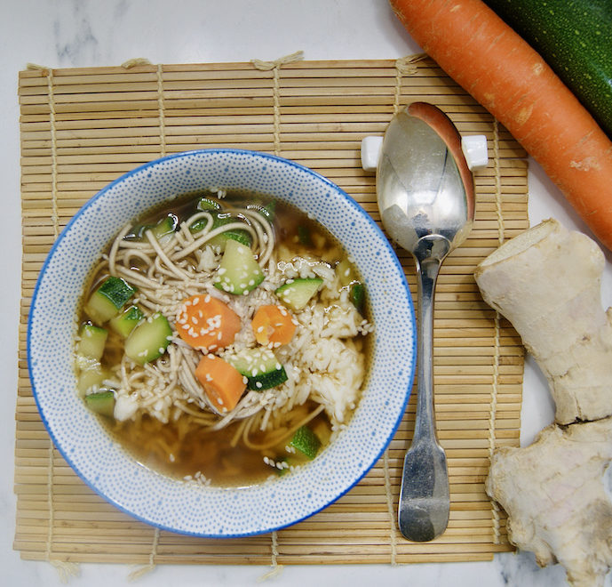 Riz, nouilles et bouillon