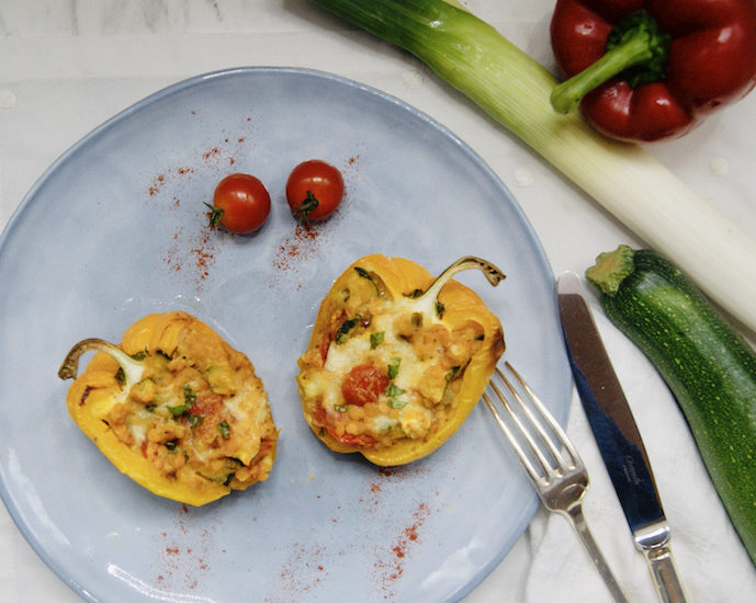 Poivrons farcis aux lentilles