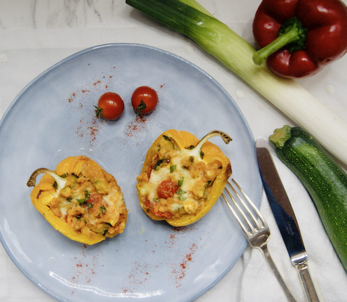 Poivrons farcis aux lentilles