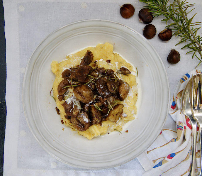 Polenta aux marrons caramélisés