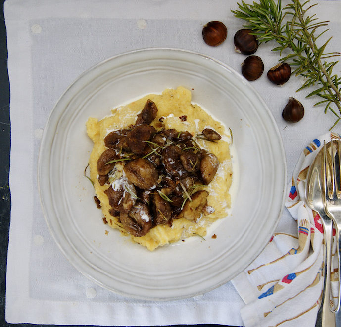 Polenta aux marrons caramélisés
