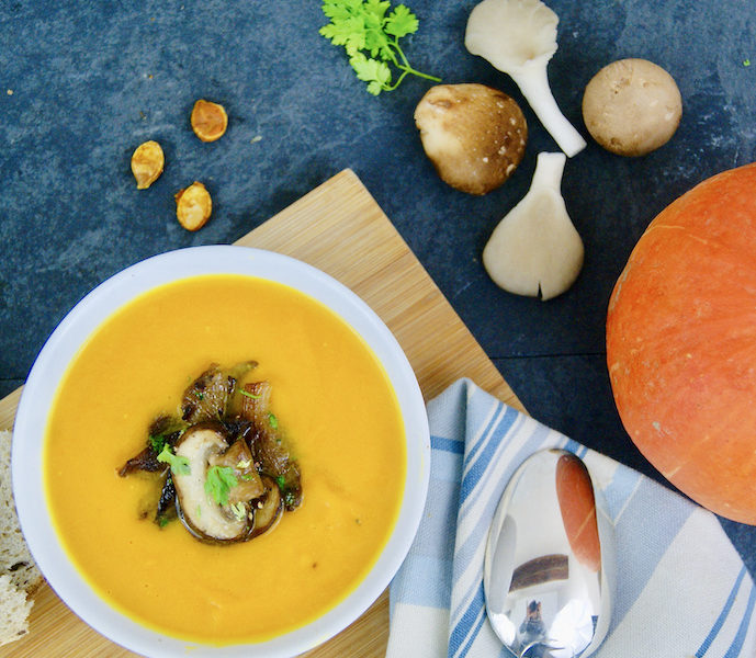 Velouté de potiron à la forestière
