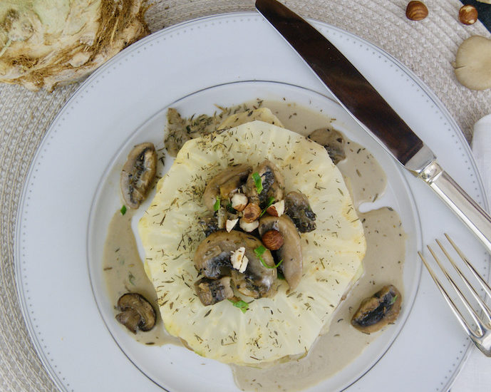 Lasagne de céleri-rave aux champignons
