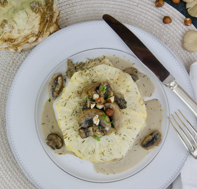 Lasagne de céleri-rave aux champignons