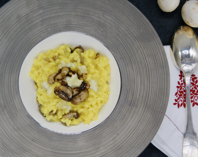 Risotto au safran et champignons