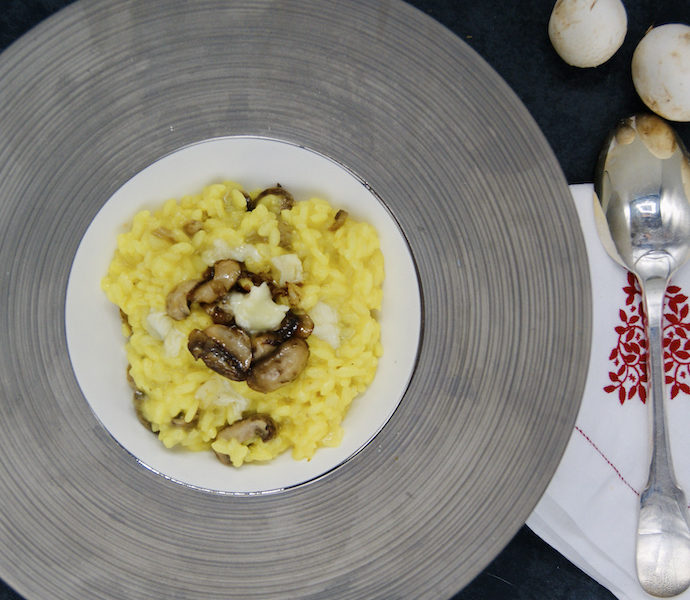 Risotto au safran et champignons