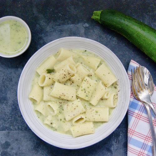 Pâtes à la crème de courgettes