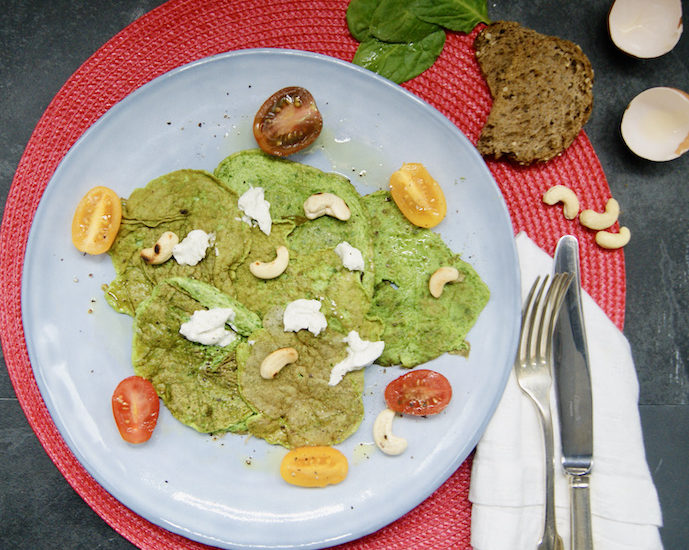 Omelette de blancs d&rsquo;oeufs aux épinards
