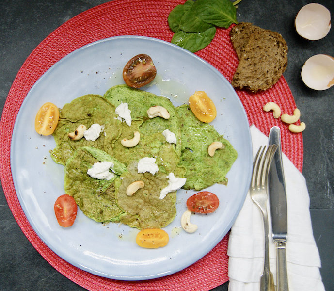 Omelette de blancs d&rsquo;oeufs aux épinards