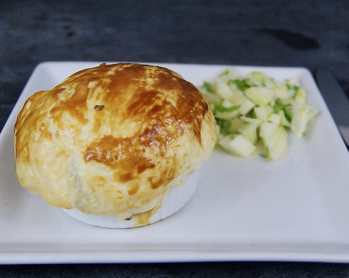 Feuilleté aux champignons et salade de fenouil