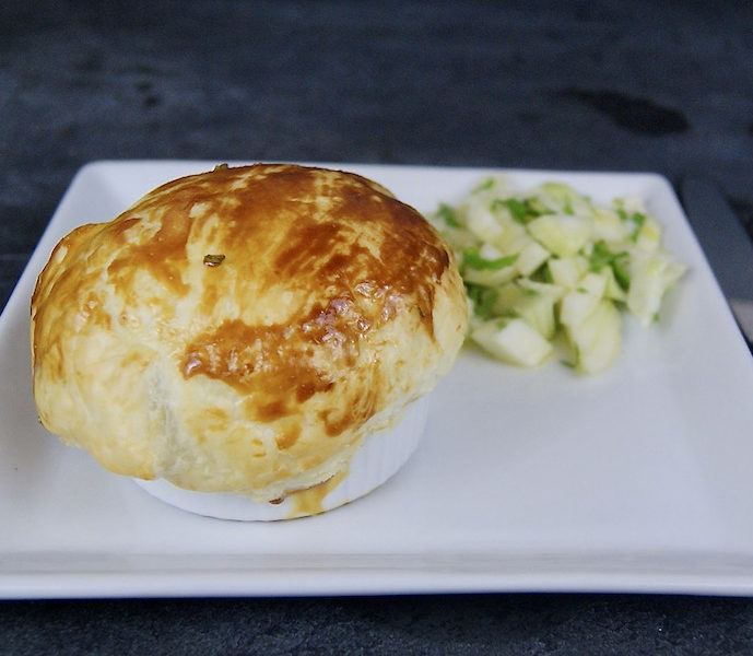 Feuilleté aux champignons et salade de fenouil