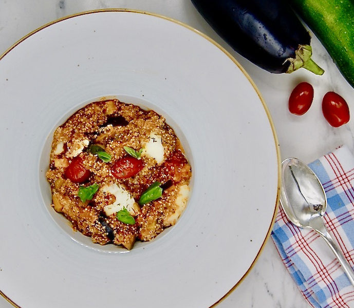 Gratin d’été au quinoa et tomates cerise