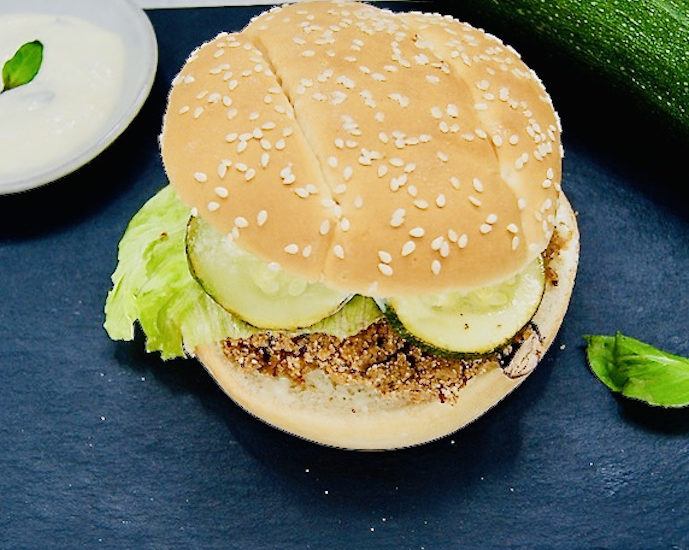 Végéburger aux courgettes grillées